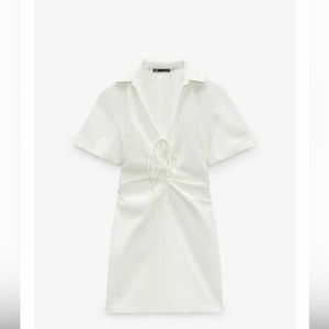 Zara Stretch Linen Blend Dress size XS white